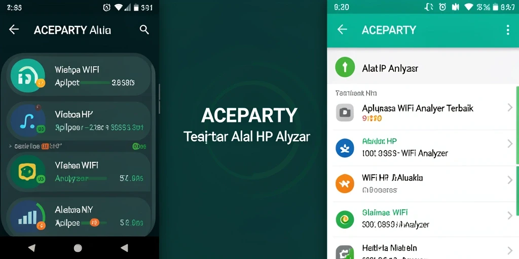Antarmuka ACEPARTY menampilkan hasil analisis jaringan WiFi dengan jelas.
