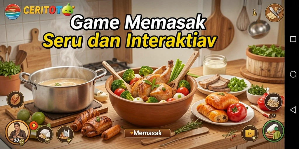 Tampilan antarmuka menyenangkan saat memasak di CERITOTO.