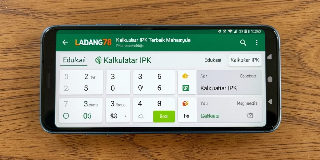 Tampilan antarmuka aplikasi Kalkulator IPK LADANG78 yang user-friendly.