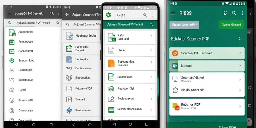 Antarmuka aplikasi Scanner PDF RI889 yang sederhana dan intuitif.