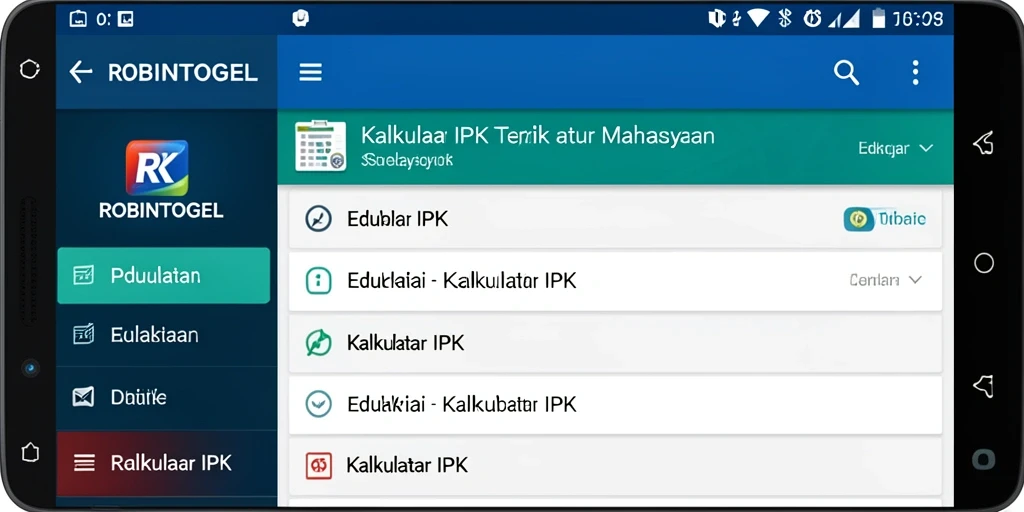 Tampilan antarmuka sederhana dan fungsional dari ROBINTOGEL untuk Kalkulator IPK.