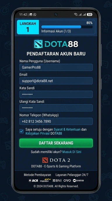 Panduan Registrasi Akun Dota88 untuk Android