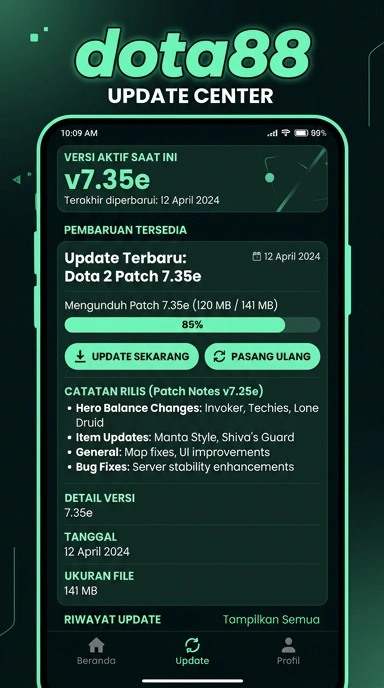 Riwayat Versi Dota88 untuk Pengguna Android
